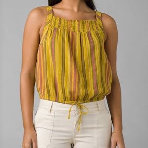 NWT Prana Little Palm Cami Sleeveless Leapfrog Stripe Lightweight Top